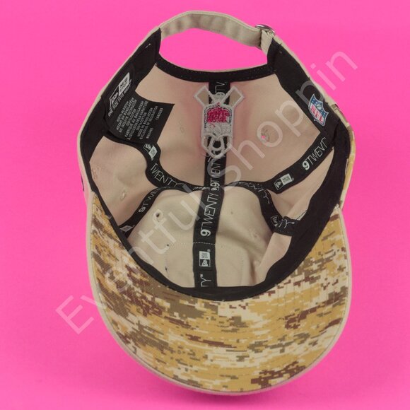 Atlanta Falcons Hat Mens Adjustable Tan Salute To Service New Era Cotton - Picture 8 of 8